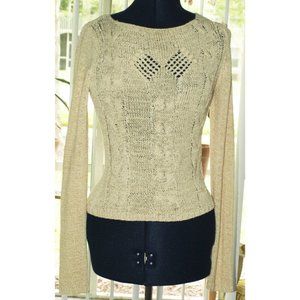 BCBG MAXAZRIA textured White Sweater sz L